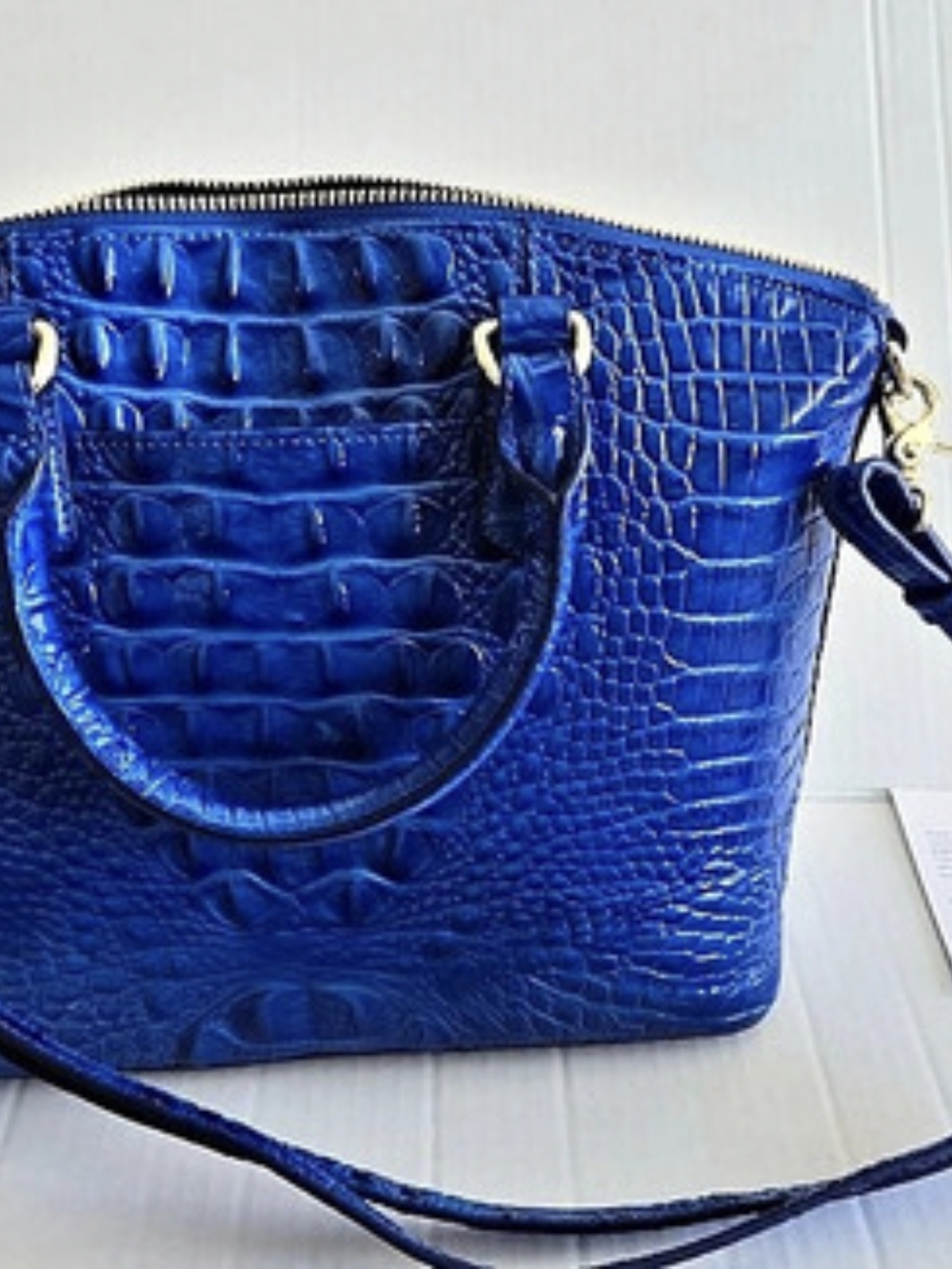 Brahmin Large Duxbury Satchel Blue Shoulder Bag